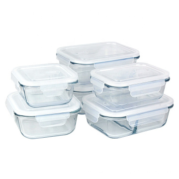 Glass Meal Prep Containers 2 Compartment Glass Food Boxes lunch Food Storage Container with Lids